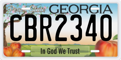GA license plate CBR2340