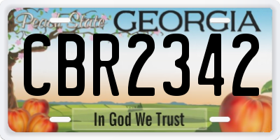 GA license plate CBR2342