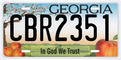 GA license plate CBR2351