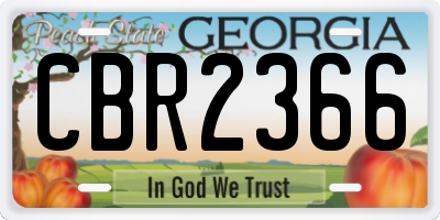 GA license plate CBR2366