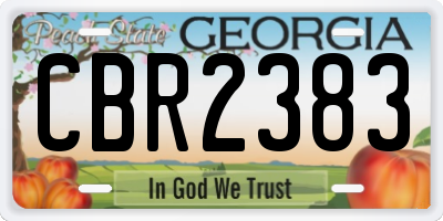GA license plate CBR2383