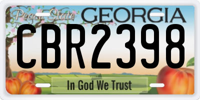 GA license plate CBR2398