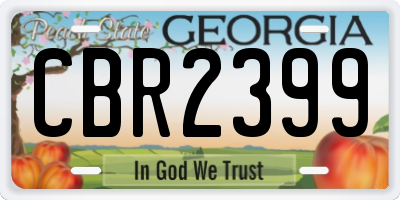 GA license plate CBR2399