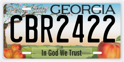 GA license plate CBR2422