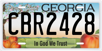 GA license plate CBR2428