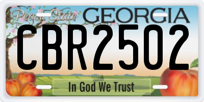 GA license plate CBR2502