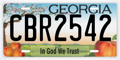GA license plate CBR2542