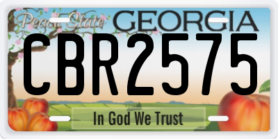 GA license plate CBR2575
