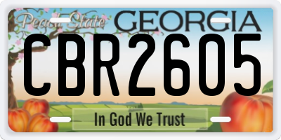 GA license plate CBR2605