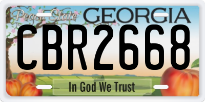 GA license plate CBR2668