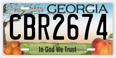 GA license plate CBR2674