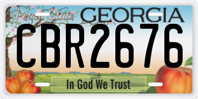 GA license plate CBR2676