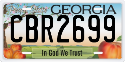 GA license plate CBR2699