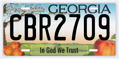 GA license plate CBR2709