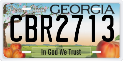 GA license plate CBR2713