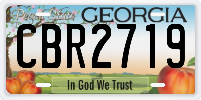 GA license plate CBR2719