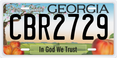 GA license plate CBR2729