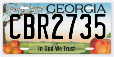 GA license plate CBR2735