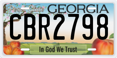 GA license plate CBR2798