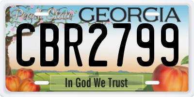 GA license plate CBR2799