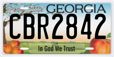 GA license plate CBR2842