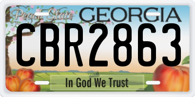 GA license plate CBR2863