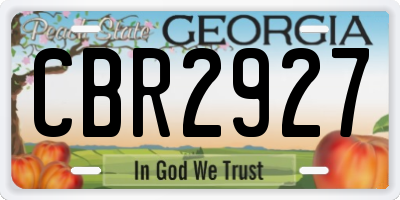 GA license plate CBR2927
