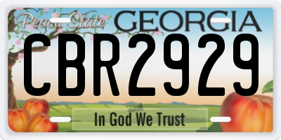 GA license plate CBR2929