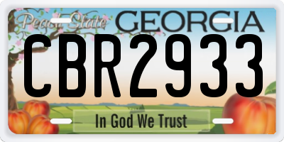GA license plate CBR2933