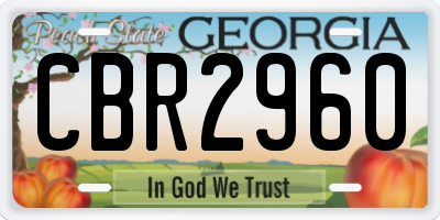 GA license plate CBR2960