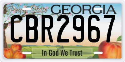 GA license plate CBR2967