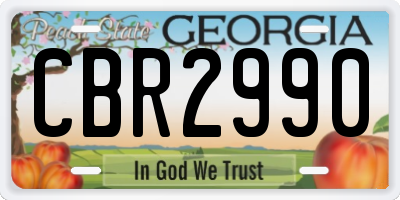 GA license plate CBR2990