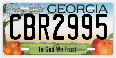 GA license plate CBR2995