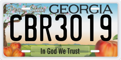 GA license plate CBR3019
