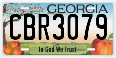 GA license plate CBR3079