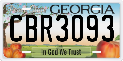 GA license plate CBR3093