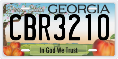 GA license plate CBR3210