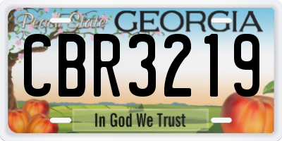 GA license plate CBR3219