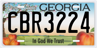 GA license plate CBR3224