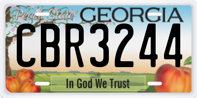 GA license plate CBR3244