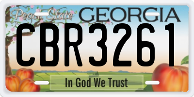 GA license plate CBR3261