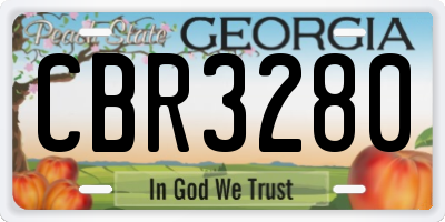 GA license plate CBR3280