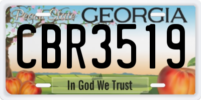 GA license plate CBR3519