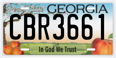 GA license plate CBR3661