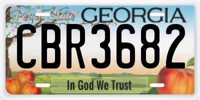 GA license plate CBR3682