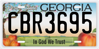 GA license plate CBR3695