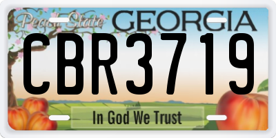 GA license plate CBR3719