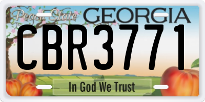 GA license plate CBR3771