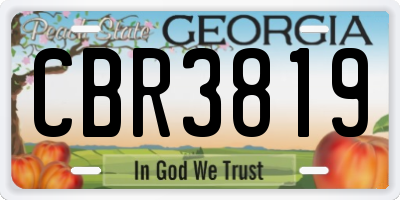 GA license plate CBR3819