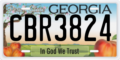 GA license plate CBR3824